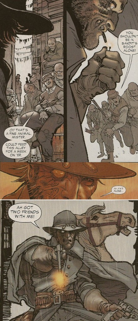 Gunfight from DC Comics All-Star Western #1, Written by Jimmy Palmiotti and Justin Gray, art by Moritat