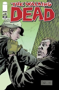 Cover to Image Comics The Walking Dead, written by Robert Kirkman, pencils by Charlie Adlard